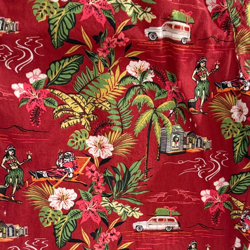 Tommy Bahama Red and Green Tropical Print Shorts - Picture 3 of 3